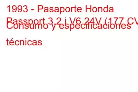 1993 - Pasaporte Honda
Passport 3.2 i V6 24V (177 CV) Consumo y especificaciones técnicas