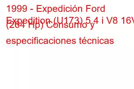 1999 - Expedición Ford
Expedition (U173) 5.4 i V8 16V (264 Hp) Consumo y especificaciones técnicas