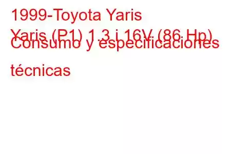 1999-Toyota Yaris
Yaris (P1) 1.3 i 16V (86 Hp) Consumo y especificaciones técnicas