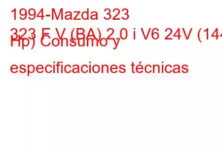 1994-Mazda 323
323 F V (BA) 2.0 i V6 24V (144 Hp) Consumo y especificaciones técnicas