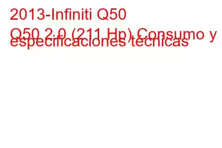 2013-Infiniti Q50
Q50 2.0 (211 Hp) Consumo y especificaciones técnicas