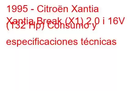 1995 - Citroën Xantia
Xantia Break (X1) 2.0 i 16V (132 Hp) Consumo y especificaciones técnicas