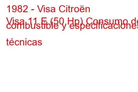 1982 - Visa Citroën
Visa 11 E (50 Hp) Consumo de combustible y especificaciones técnicas