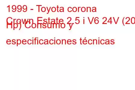 1999 - Toyota corona
Crown Estate 2.5 i V6 24V (200 Hp) Consumo y especificaciones técnicas