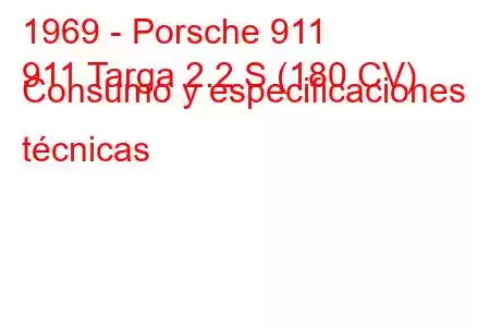 1969 - Porsche 911
911 Targa 2.2 S (180 CV) Consumo y especificaciones técnicas