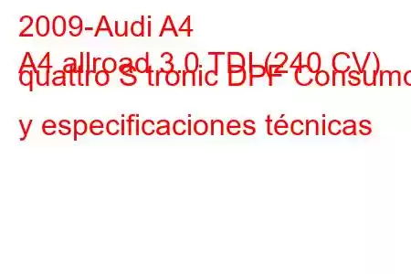 2009-Audi A4
A4 allroad 3.0 TDI (240 CV) quattro S tronic DPF Consumo y especificaciones técnicas