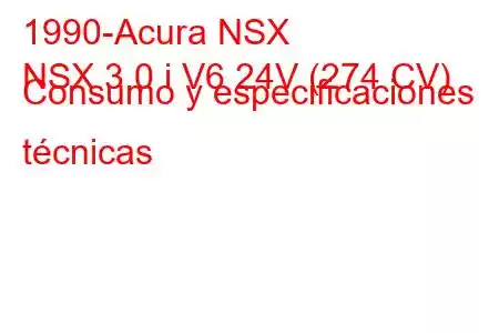 1990-Acura NSX
NSX 3.0 i V6 24V (274 CV) Consumo y especificaciones técnicas