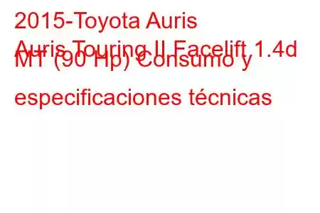 2015-Toyota Auris
Auris Touring II Facelift 1.4d MT (90 Hp) Consumo y especificaciones técnicas