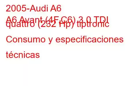 2005-Audi A6
A6 Avant (4F,C6) 3.0 TDI quattro (232 Hp) tiptronic Consumo y especificaciones técnicas