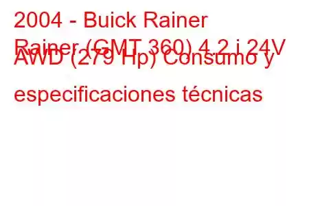 2004 - Buick Rainer
Rainer (GMT 360) 4.2 i 24V AWD (279 Hp) Consumo y especificaciones técnicas