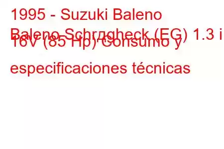 1995 - Suzuki Baleno
Baleno Schrдgheck (EG) 1.3 i 16V (85 Hp) Consumo y especificaciones técnicas