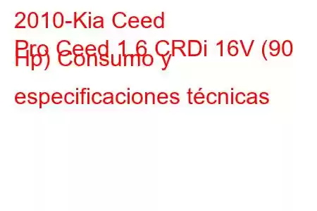 2010-Kia Ceed
Pro Ceed 1.6 CRDi 16V (90 Hp) Consumo y especificaciones técnicas