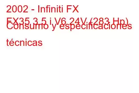 2002 - Infiniti FX
FX35 3.5 i V6 24V (283 Hp) Consumo y especificaciones técnicas