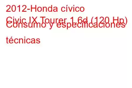 2012-Honda cívico
Civic IX Tourer 1.6d (120 Hp) Consumo y especificaciones técnicas