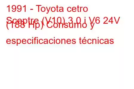 1991 - Toyota cetro
Sceptre (V10) 3.0 i V6 24V (188 Hp) Consumo y especificaciones técnicas