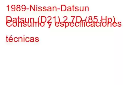 1989-Nissan-Datsun
Datsun (D21) 2.7D (85 Hp) Consumo y especificaciones técnicas