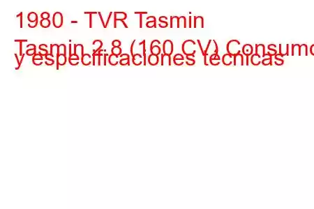 1980 - TVR Tasmin
Tasmin 2.8 (160 CV) Consumo y especificaciones técnicas