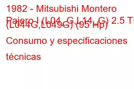 1982 - Mitsubishi Montero
Pajero I (L04_G,L14_G) 2.5 TD (L044G,L049G) (95 Hp) Consumo y especificaciones técnicas