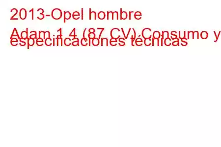 2013-Opel hombre
Adam 1.4 (87 CV) Consumo y especificaciones técnicas