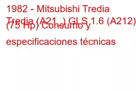 1982 - Mitsubishi Tredia
Tredia (A21_) GLS 1.6 (A212) (75 Hp) Consumo y especificaciones técnicas