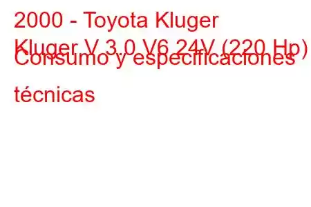 2000 - Toyota Kluger
Kluger V 3.0 V6 24V (220 Hp) Consumo y especificaciones técnicas