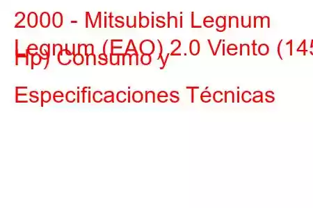 2000 - Mitsubishi Legnum
Legnum (EAO) 2.0 Viento (145 Hp) Consumo y Especificaciones Técnicas