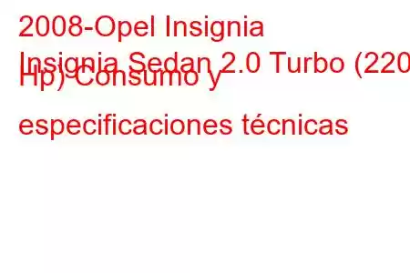 2008-Opel Insignia
Insignia Sedan 2.0 Turbo (220 Hp) Consumo y especificaciones técnicas