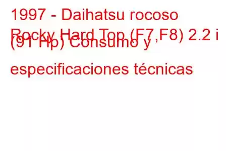 1997 - Daihatsu rocoso
Rocky Hard Top (F7,F8) 2.2 i (91 Hp) Consumo y especificaciones técnicas