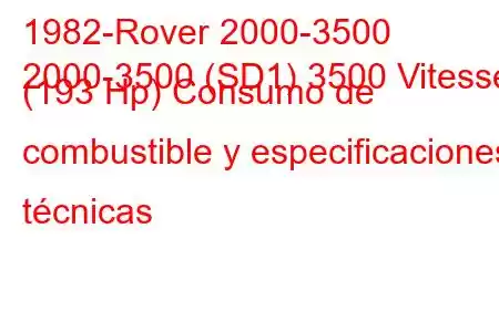 1982-Rover 2000-3500
2000-3500 (SD1) 3500 Vitesse (193 Hp) Consumo de combustible y especificaciones técnicas