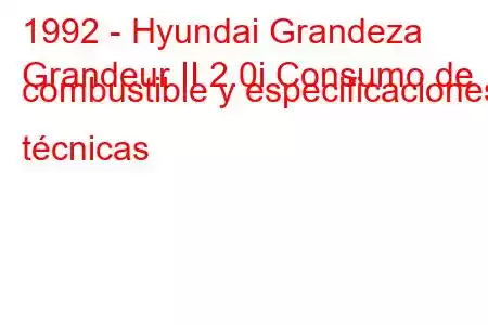 1992 - Hyundai Grandeza
Grandeur II 2.0i Consumo de combustible y especificaciones técnicas