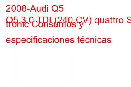 2008-Audi Q5
Q5 3.0 TDI (240 CV) quattro S tronic Consumos y especificaciones técnicas