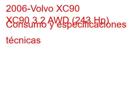 2006-Volvo XC90
XC90 3.2 AWD (243 Hp) Consumo y especificaciones técnicas