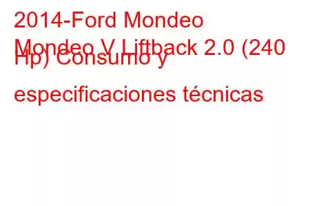 2014-Ford Mondeo
Mondeo V Liftback 2.0 (240 Hp) Consumo y especificaciones técnicas