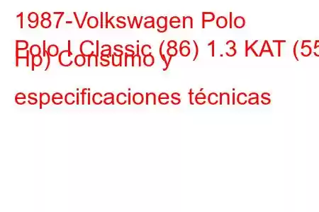 1987-Volkswagen Polo
Polo I Classic (86) 1.3 KAT (55 Hp) Consumo y especificaciones técnicas