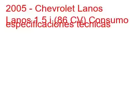 2005 - Chevrolet Lanos
Lanos 1.5 i (86 CV) Consumo y especificaciones técnicas