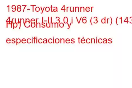 1987-Toyota 4runner
4runner I-II 3.0 i V6 (3 dr) (143 Hp) Consumo y especificaciones técnicas