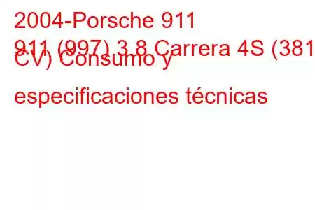 2004-Porsche 911
911 (997) 3.8 Carrera 4S (381 CV) Consumo y especificaciones técnicas