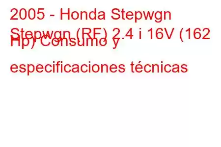 2005 - Honda Stepwgn
Stepwgn (RF) 2.4 i 16V (162 Hp) Consumo y especificaciones técnicas