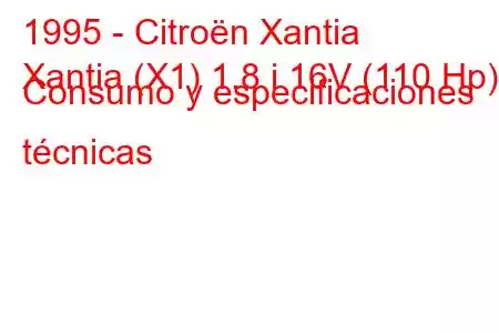 1995 - Citroën Xantia
Xantia (X1) 1.8 i 16V (110 Hp) Consumo y especificaciones técnicas