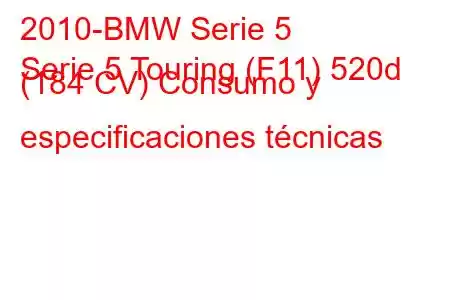 2010-BMW Serie 5
Serie 5 Touring (F11) 520d (184 CV) Consumo y especificaciones técnicas