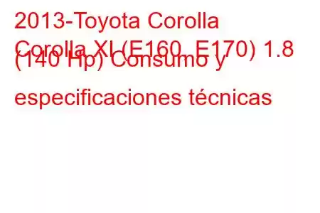 2013-Toyota Corolla
Corolla XI (E160, E170) 1.8 (140 Hp) Consumo y especificaciones técnicas