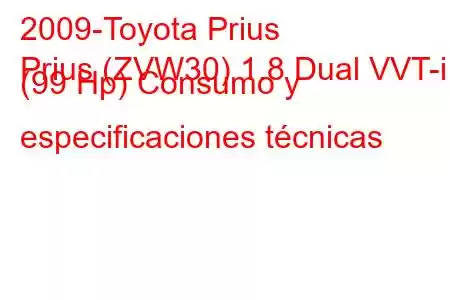 2009-Toyota Prius
Prius (ZVW30) 1.8 Dual VVT-i (99 Hp) Consumo y especificaciones técnicas