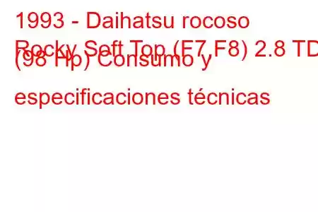 1993 - Daihatsu rocoso
Rocky Soft Top (F7,F8) 2.8 TD (98 Hp) Consumo y especificaciones técnicas