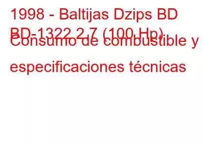 1998 - Baltijas Dzips BD
BD-1322 2.7 (100 Hp) Consumo de combustible y especificaciones técnicas