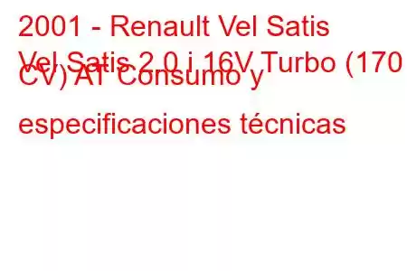 2001 - Renault Vel Satis
Vel Satis 2.0 i 16V Turbo (170 CV) AT Consumo y especificaciones técnicas