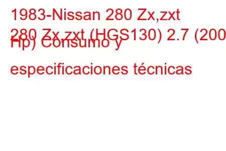 1983-Nissan 280 Zx,zxt
280 Zx,zxt (HGS130) 2.7 (200 Hp) Consumo y especificaciones técnicas