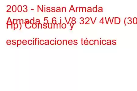 2003 - Nissan Armada
Armada 5.6 i V8 32V 4WD (309 Hp) Consumo y especificaciones técnicas