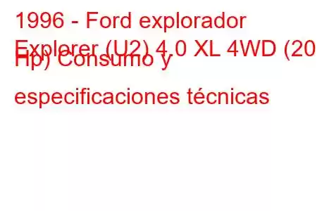 1996 - Ford explorador
Explorer (U2) 4.0 XL 4WD (208 Hp) Consumo y especificaciones técnicas