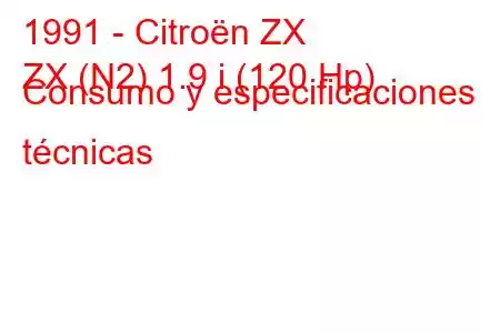 1991 - Citroën ZX
ZX (N2) 1.9 i (120 Hp) Consumo y especificaciones técnicas