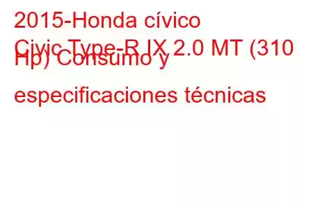 2015-Honda cívico
Civic Type-R IX 2.0 MT (310 Hp) Consumo y especificaciones técnicas